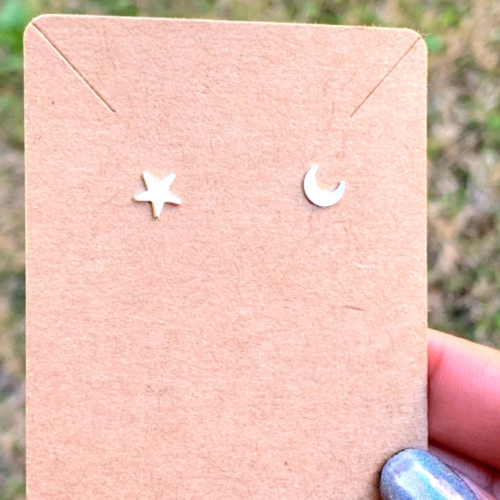 925 Star and Moon Earrings